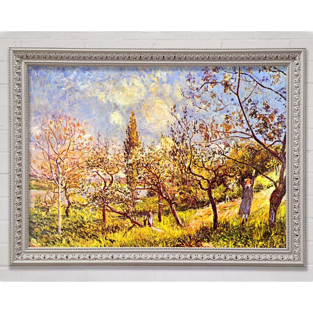 Ein Obstgarten im Frühling von Alfred Sisley - Einzelne Bilderrahmen Kunstdrucke