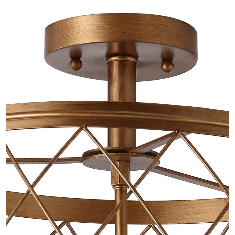Sepulveda Semi Flush Mount, Antiqued Gold