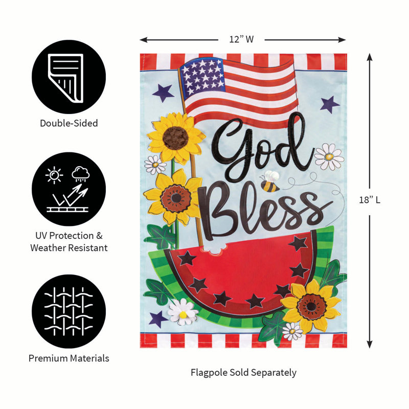 Drapeau de jardin God Bless