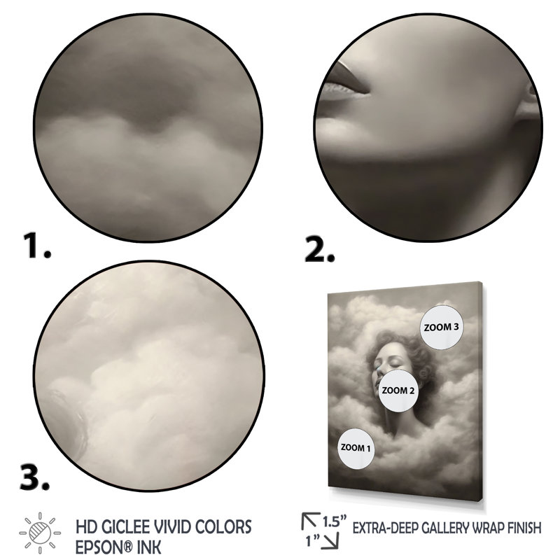 " Dreaming In The Clouds ", 20" H x 12" W, White Floater Framed