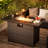 44'' Outdoor Rattan Propane Gas Fire Pit Table with Hidden Tank Storage and Lid