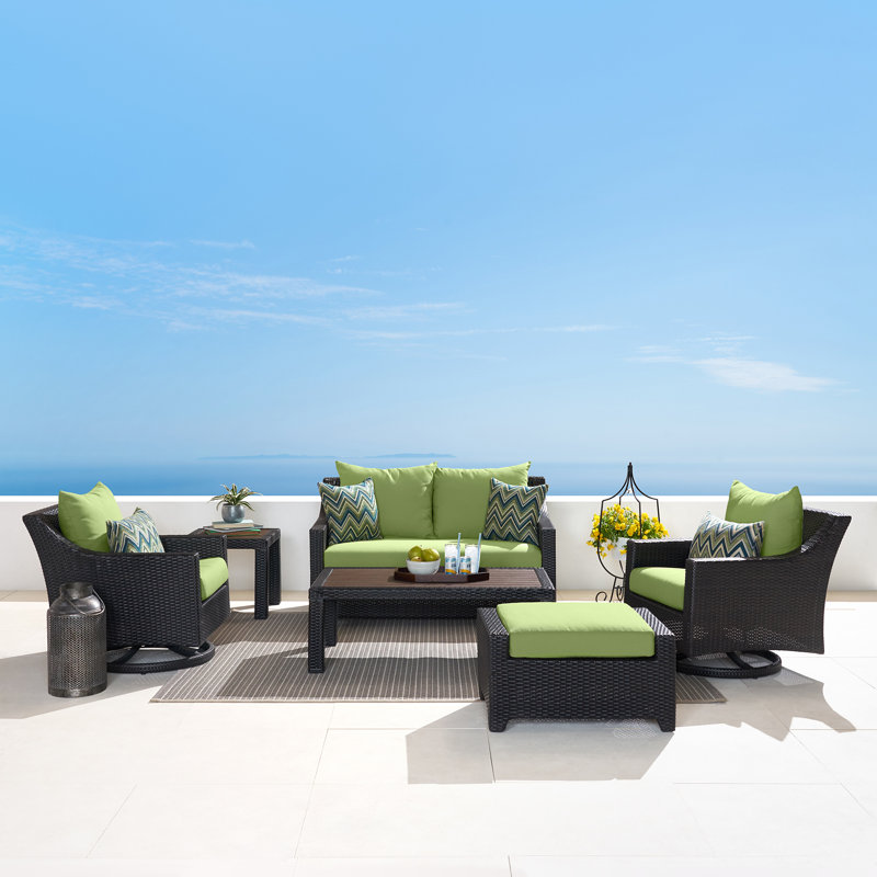Fionnula 4 - Person Patio Conversation Set, Canvas Ginkgo Sunbrella® Canvas