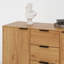 Armoire de cuisine 47,2 po, 3 tiroirs et 2 portes, couleur bois naturel, buffet robuste et pratique, armoire polyvalente