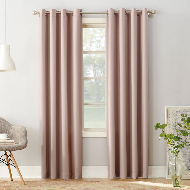Panneau de rideau à oeillets à économie d'énergie thermique - Basics by Wayfair ™, Rosé, l 54 po x L 108 po