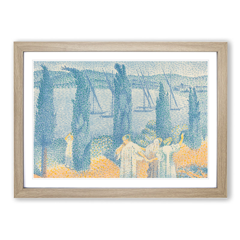 The Promenade by Henri-Edmond Cross - Picture Frame Painting, Oak Framed, 48cm H x 65cm W x 2cm D