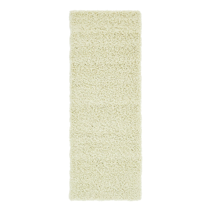 Eginhardt Shag Pure Ivory Area Rug, Runner 2' x 6'1", Pure Ivory
