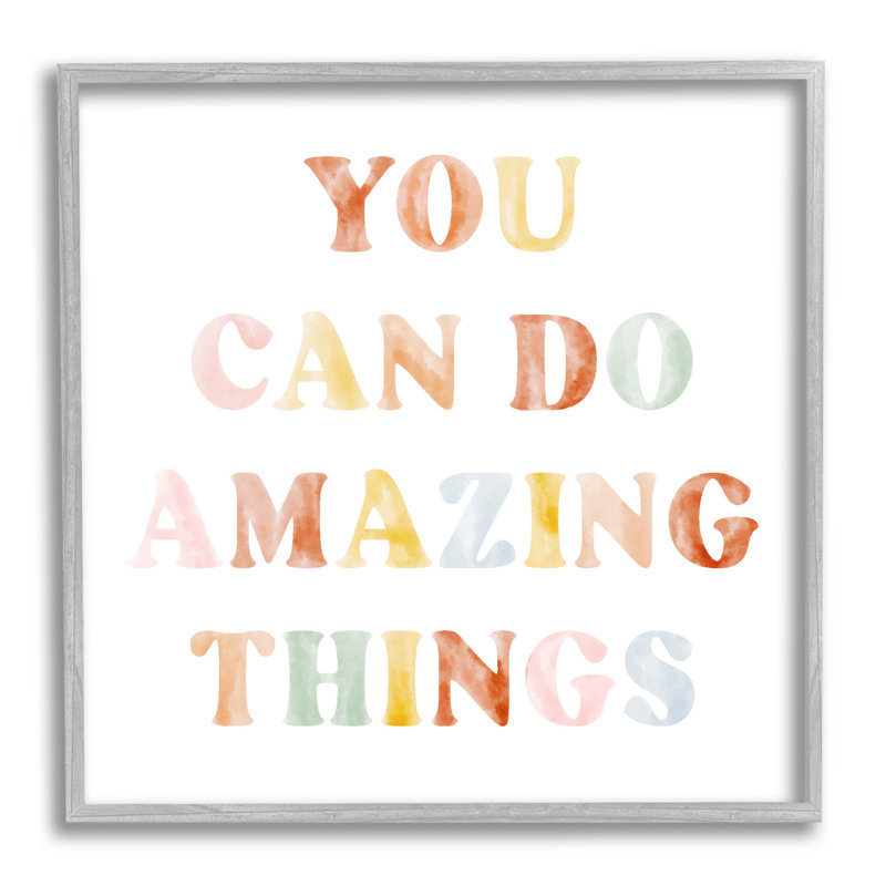 You Can Do Amazing Things, art de la giclée encadrée par Lil 'Rue, H 12 po x l 12 po x P 1,5 po, Estampe numérique Farmhouse