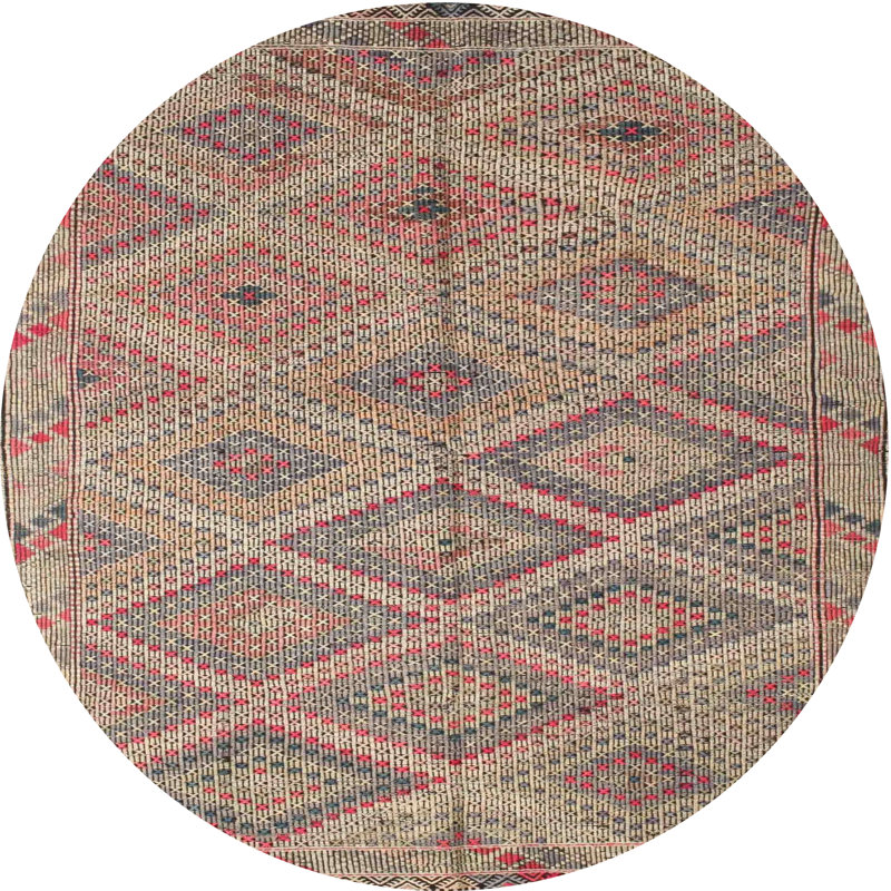 Tapis brun/gris zone contemporaine, Rond 4 pi