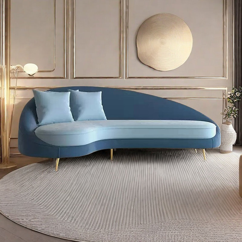 Canapé-lit Curved, Gris, Orienté à gauche (vu de face)