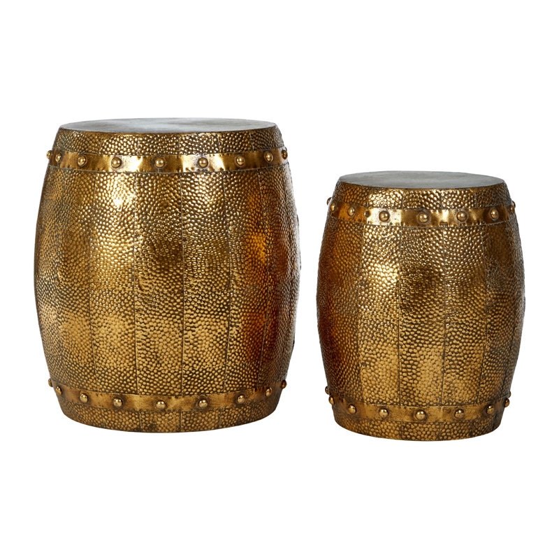 Szeto Metal Accent Stool, Gold
