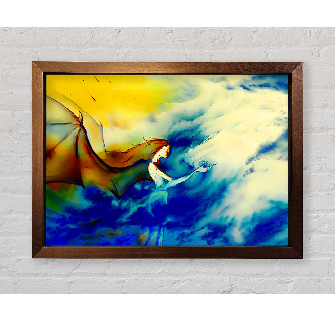 Gerahmtes Wandbild Fairy Dragon Clouds