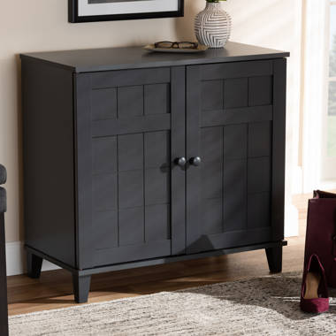 12 Pair Shoe Storage Cabinet Charlton Home Finish: Black