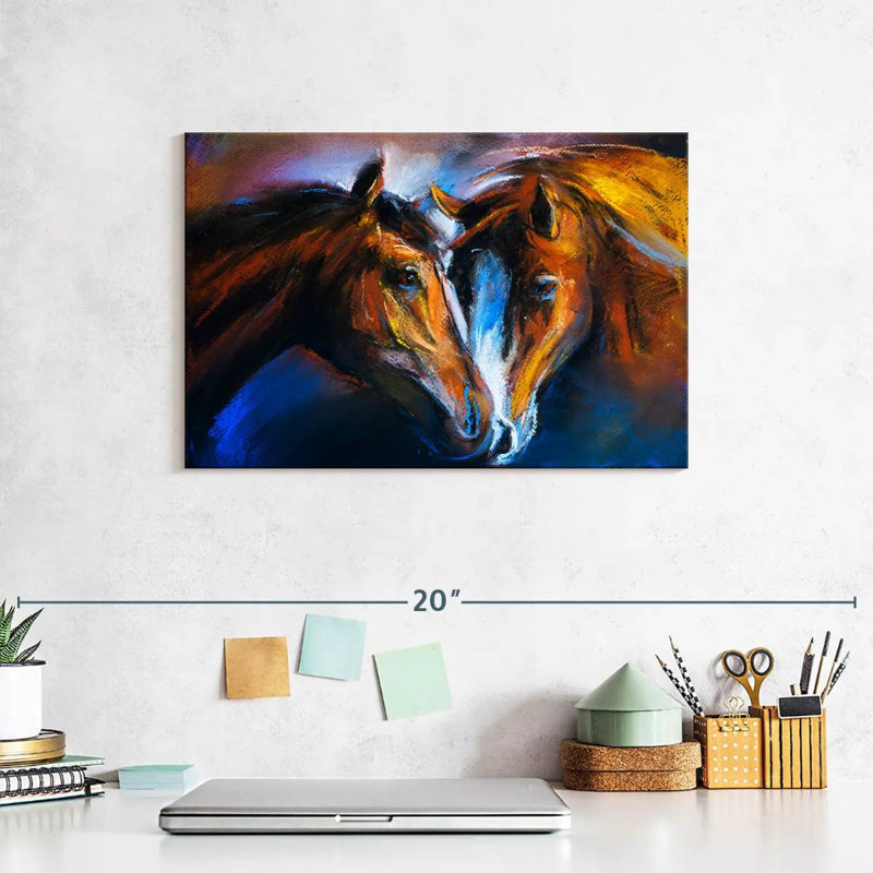 Brampt aimant les chevaux, H 8 po x l 12 po