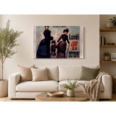 Aux Filles du Calvaire 1890s French Fashion - Belle Époque Vintage Poster Wall Art - Canvas Wall Art