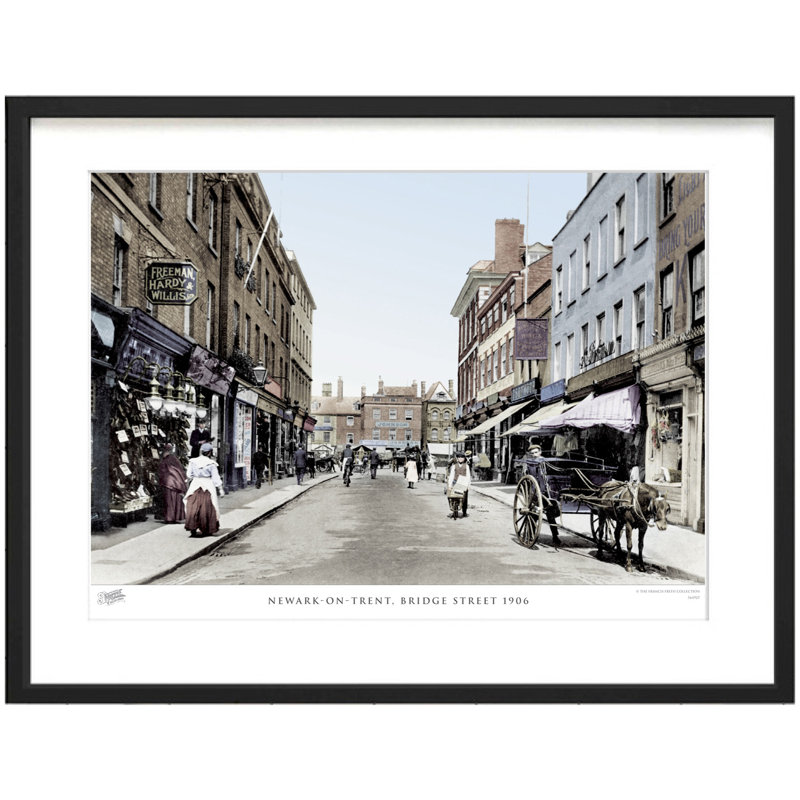 Newark On Trent, Bridge Street 1906 - Single Picture Frame Print, 40cm H x 50cm W x 2.3cm D