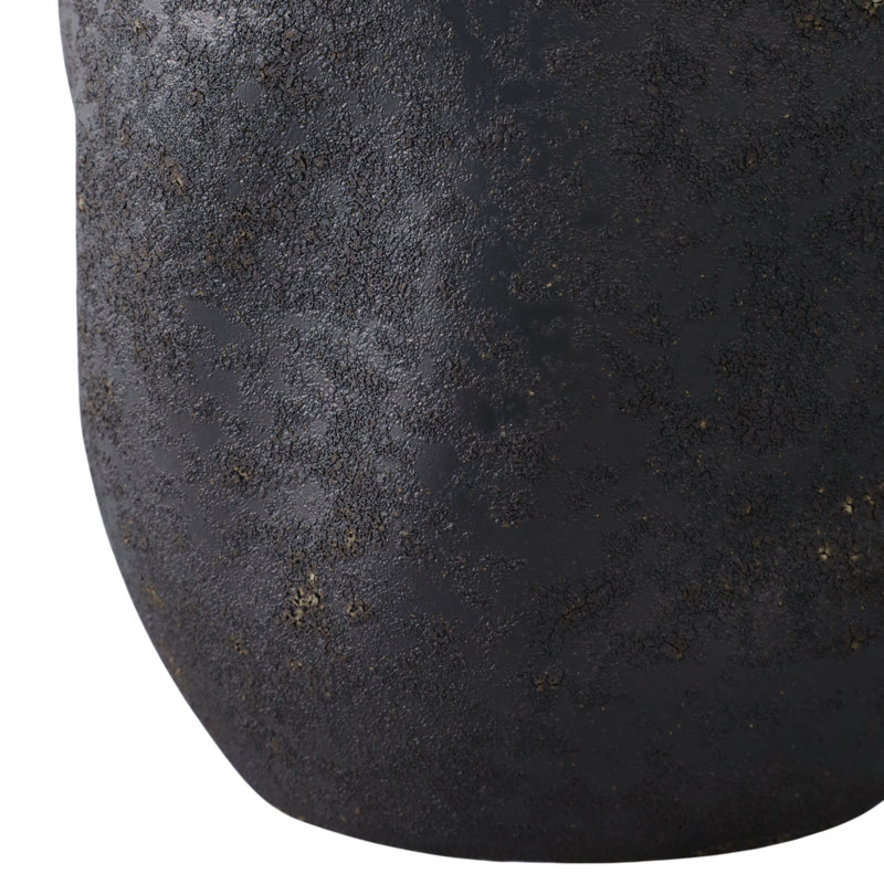 Handcrafted Earthenware Vase with Organic Sculpted Design, 14" H x 8" W x 8" D