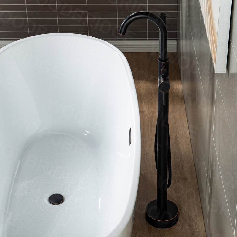 Cove 1 Handle Bathroom Freestanding Tub Filler with Diverter, Oil-Rubbed Bronze