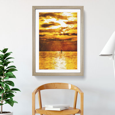 Paddleboarding at Sunset - Framed Print
