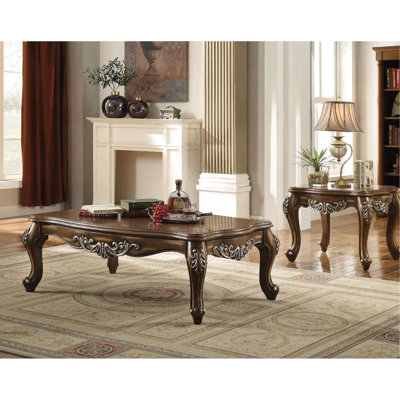 Antique Oak Coffee Table With Queen Legs, Rectangular Structure, Minimalist For Decor Displaying, Intricate Wood Top Scalloped Design, Hand - Brushed Look, 20x57x35 Inches Featuring Beverage Storage,