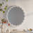 White Scalloped Round Wall Mirror, Wavy Frame for Living Room/Bedroom/Bathroom Decor