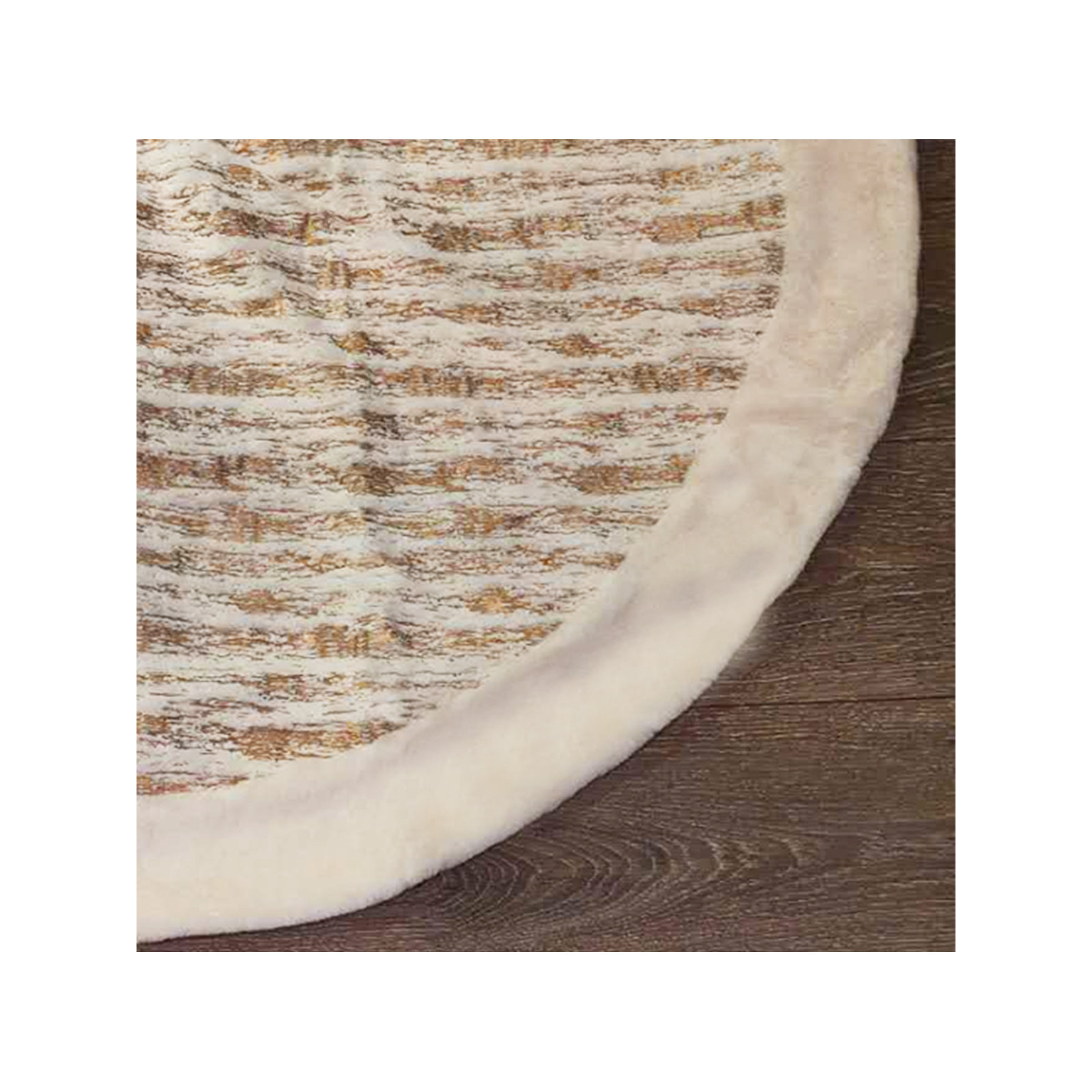 Faux Fur Tree Skirt, Gold, 52" H x 52" W