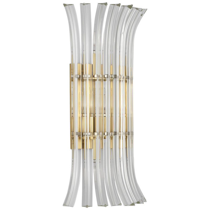 AERIN Rhine 21" Sconce with Crystal, Hand-Rubbed Antique Brass