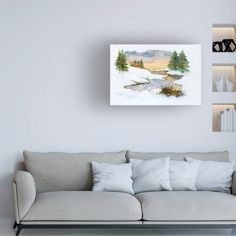 Art sur toile de toit rouge par Michelle Faber, 30" H x 47" W