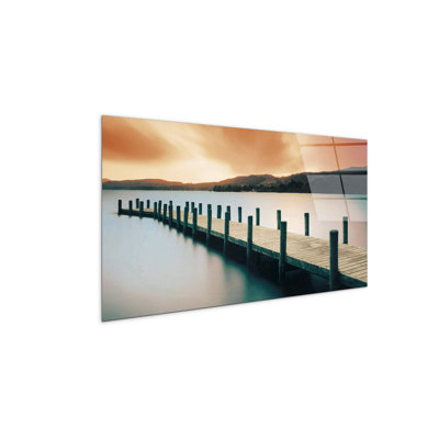 Wooden Landing Lake by Art Studio 50cm H x 100cm W High Quality Print on Frameless Panel, Lightweight, Ready to Hang