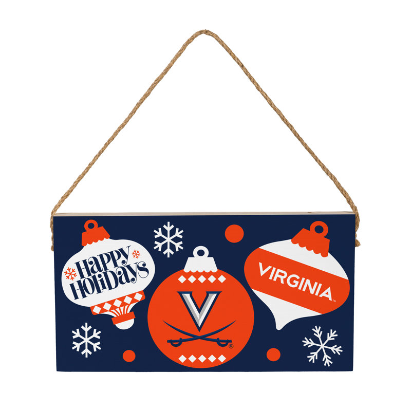 University of Virginia 6 x 11  Holiday Wood Wall Sign