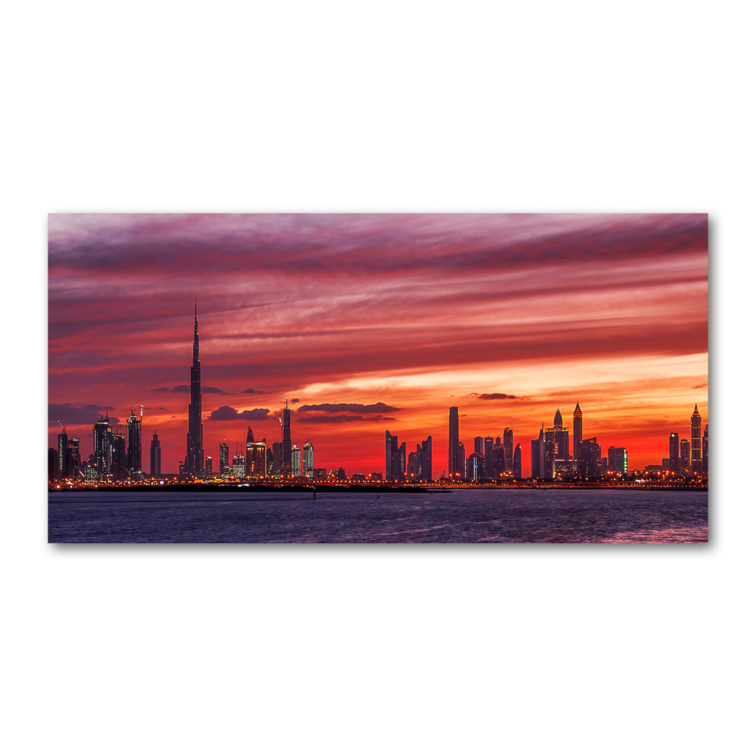 Sonnenuntergang in Dubai - Kunstdrucke auf Segeltuch