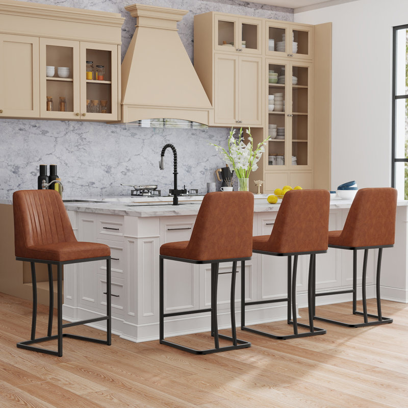 Irvona 24.8'' Counter Stool, Brown PU