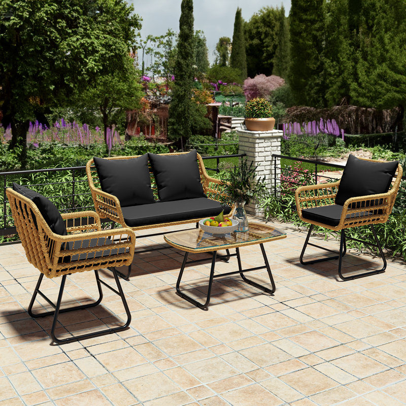 Ensemble bistro Latitude Run® All-Weather Rattan, Brun / noir, Gris