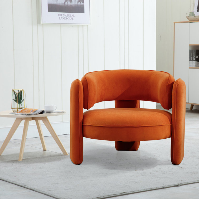 Aylia 35.8" Wide Super Soft Wide 3-Legs Upholstered Accent Chair
