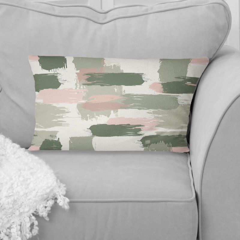 Coussin lombaire bohème vert et rose