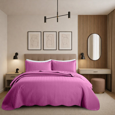 Ensemble de courtepointe moderne en microfibre embossée moderne