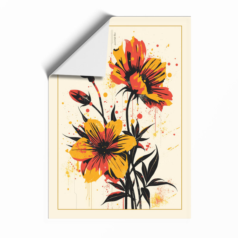 Vibrant Dahlia Study Botanical - Framed Print, A3 - 42.0 x 29.7 cm, Unframed