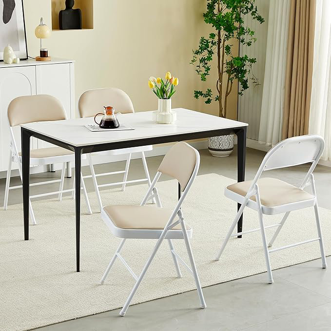 Crume Folding Chair (set of 4), Beige