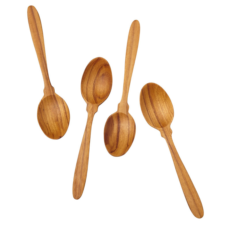 Teak Coffee Spoons, Set of 4