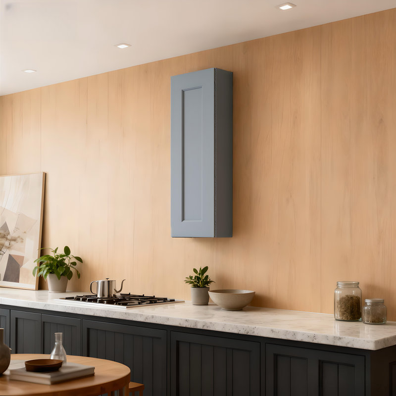 Porte d'armoire murale en bois massif gris foncé et étagère pour le rangement dans la cuisine, le rangement dans la salle de bain, la buanderie et les tablettes réglables prêtes à assembler