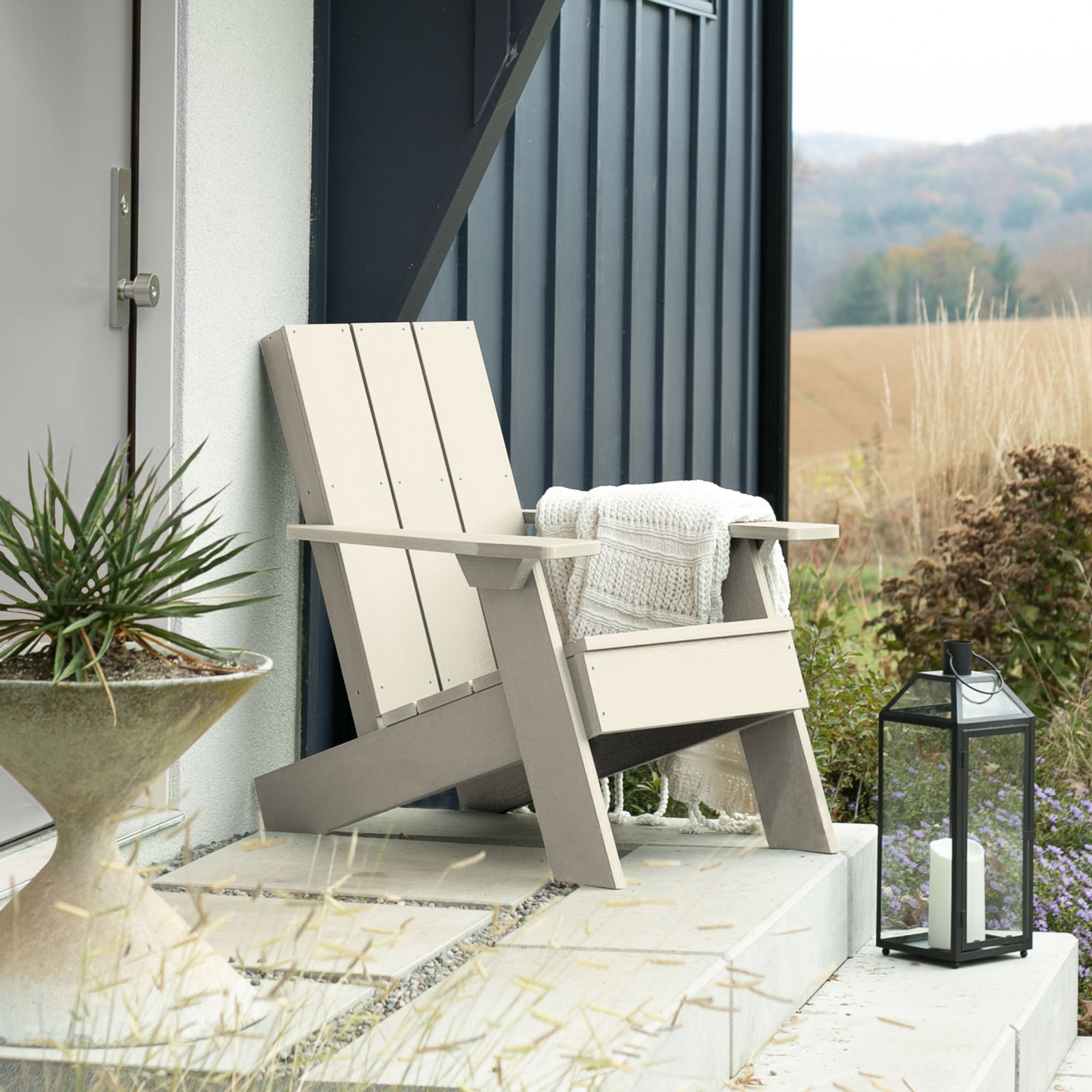 Byrnes Outdoor Adirondack Chair, Whitewash