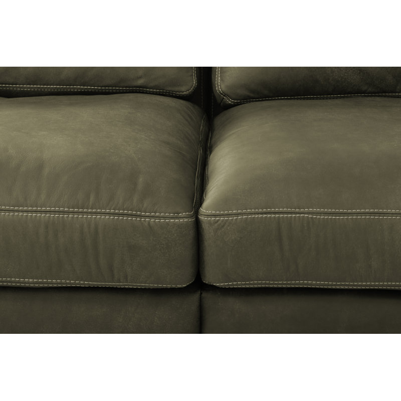 Parven 4 Seater Genuine Aniline Leather Big Sofa, Green