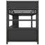Lit mezzanine double en métal noir avec rangement et garde-robe, bureau pour adolescents en forme de L en noir, garde-robe pour adultes,-1355671589