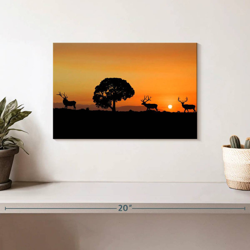 Brampt Elk Sunset, 8" H x 12" W