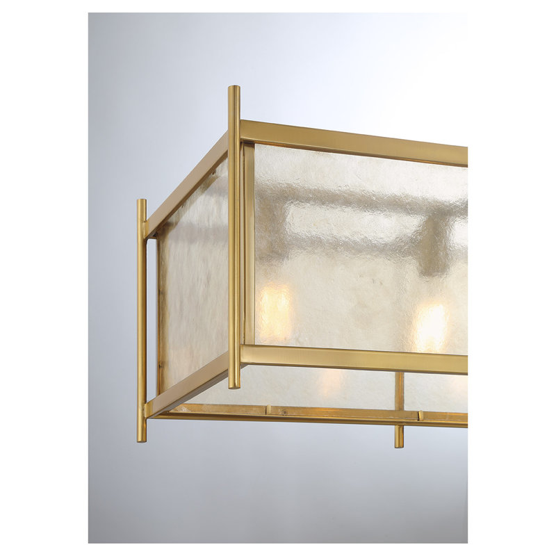 Lustre linéaire à 5 lumières en laiton chaleureux Muller