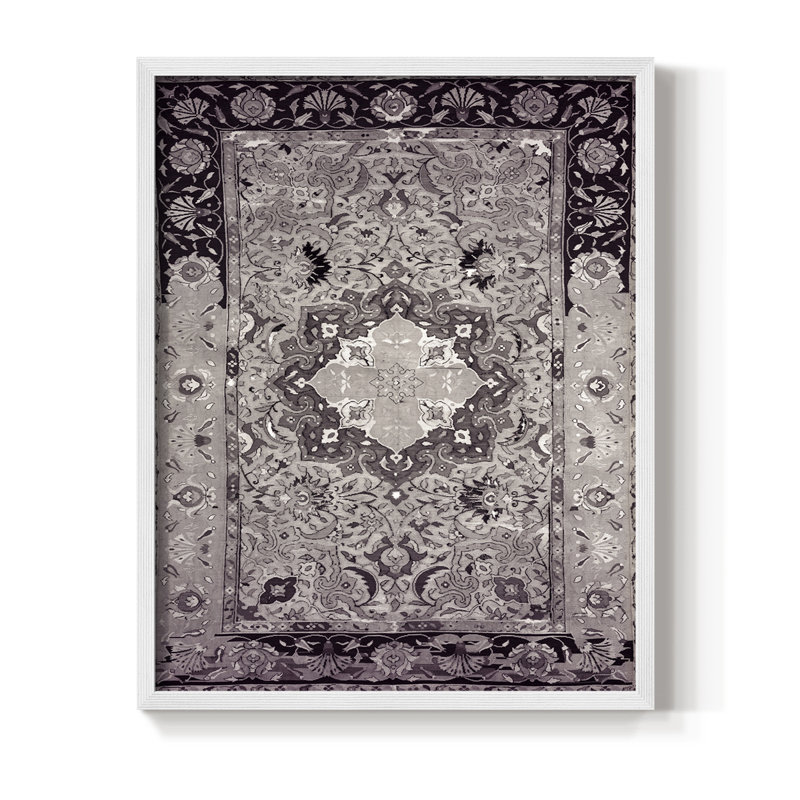 Reproduction abstraite vintage encadrée CLxxxix - bois massif, H 15 po x l 12 po, Blanc