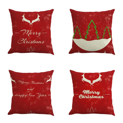 Housse de coussin en lin pour Noël