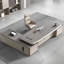 86.61"Grey L-shape Executive Desk With combination locks-587062160