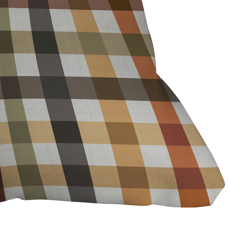  Coussin décoratif intérieur / extérieur en polyester Gingham, 20 po x 20 po