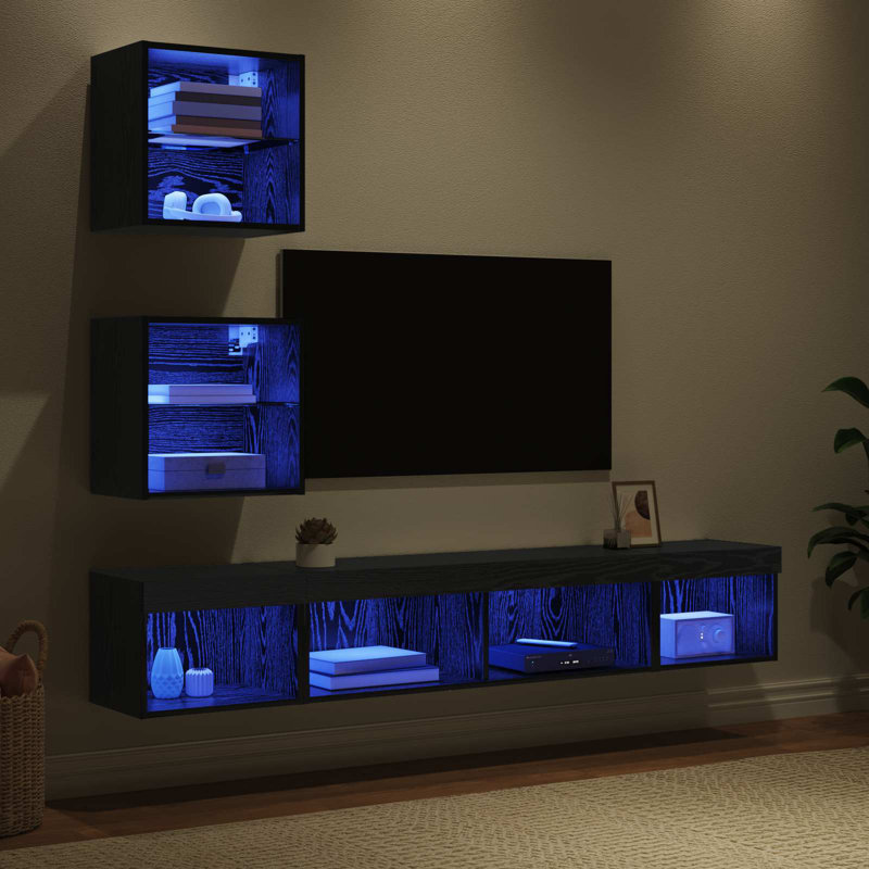 Unfinished Entertainment Centre for TVs up to 77", Black Oak