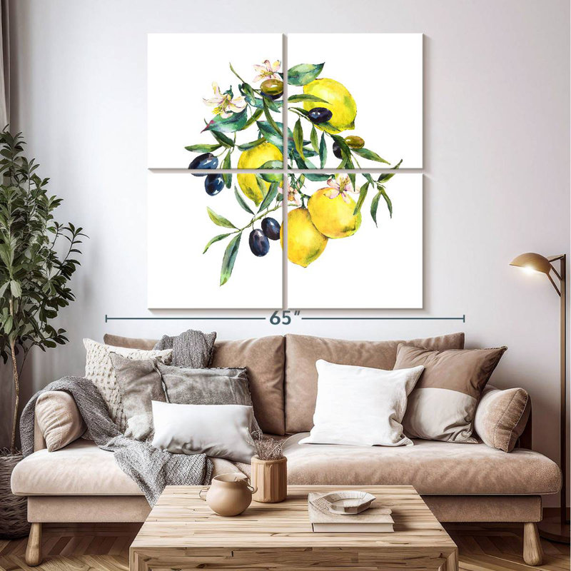 Yarlin Summer Olives And Lemons, 50" H x 50" W